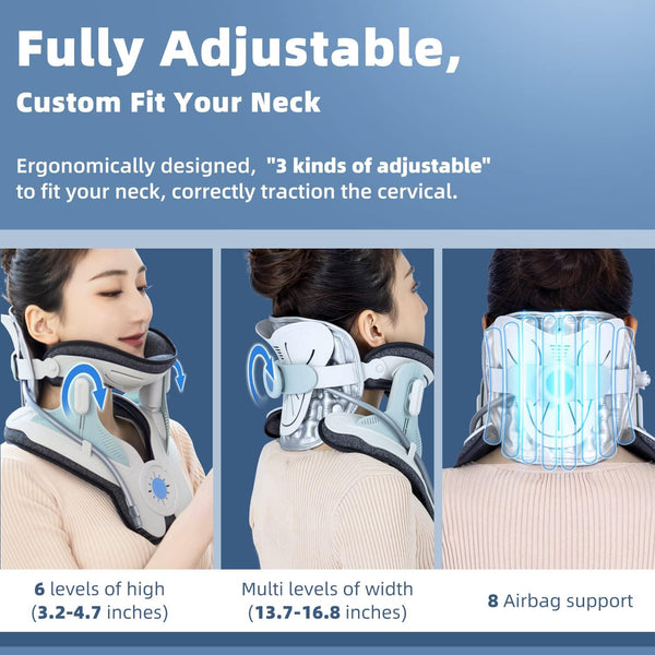 Cervical Neck Traction Device, Home Use Neck Traction Device with Electric Air Pump, Easy to Wear and Fully Adjustable