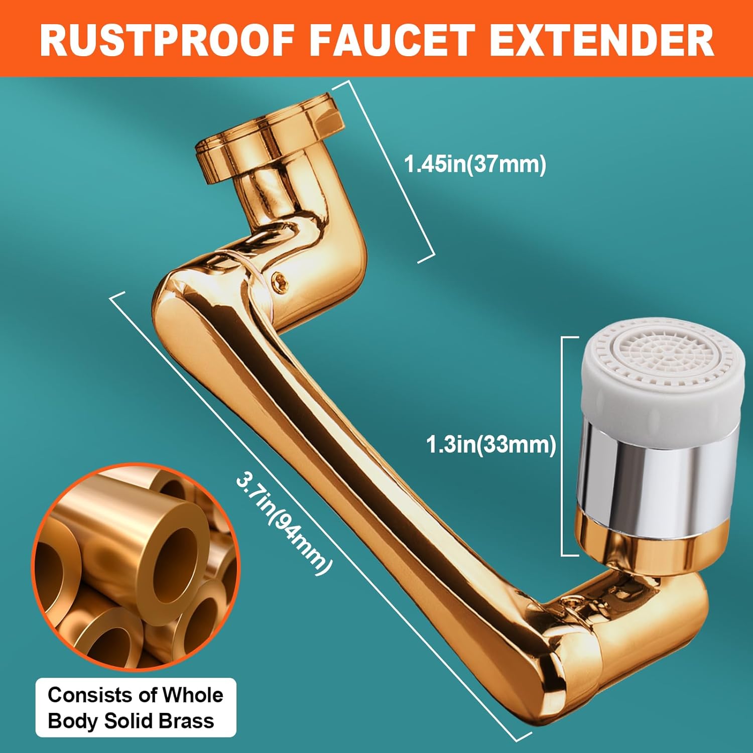 1440° Sink Faucet Aerator Extension Swivel Faucet Extender for Toddlers, 2 Sprayer Mode Bathroom Kitchen Faucet Attachment Tap Head Replacement for Face Washing Smart Faucet Attachment