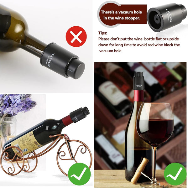 [2 Pack]Wine Bottle Stoppers,Real Vacuum Wine Stoppers,Reusable Wine Preserver,Wine Corks Keep Fresh,Best Gifts for Wine Lovers for Christmas Gifts.