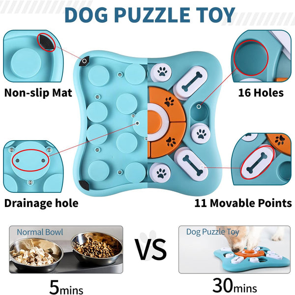 Interactive Dog Treat Puzzle Toys for IQ Training & Mental Stimulating,Fun Slow Feeder,Large Medium Small Dogs Enrichment Toys with Squeak Design