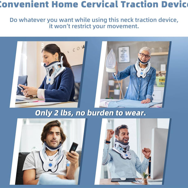 Cervical Neck Traction Device, Home Use Neck Traction Device with Electric Air Pump, Easy to Wear and Fully Adjustable