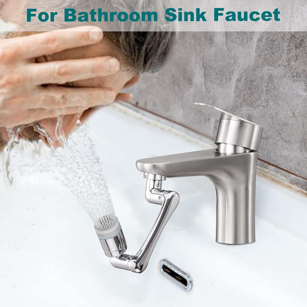 1440° Sink Faucet Aerator Extension Swivel Faucet Extender for Toddlers, 2 Sprayer Mode Bathroom Kitchen Faucet Attachment Tap Head Replacement for Face Washing Smart Faucet Attachment