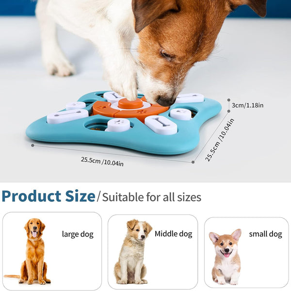 Interactive Dog Treat Puzzle Toys for IQ Training & Mental Stimulating,Fun Slow Feeder,Large Medium Small Dogs Enrichment Toys with Squeak Design